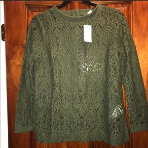 Banana Republic Long Sleeve Lace Top NWT
